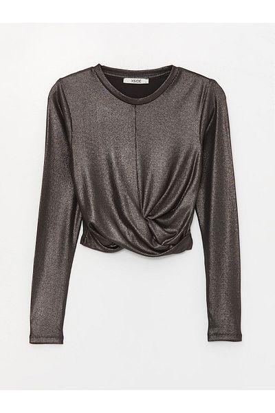 LC Waikiki Crew Neck Bright Look Long Sleeve Women's Crop