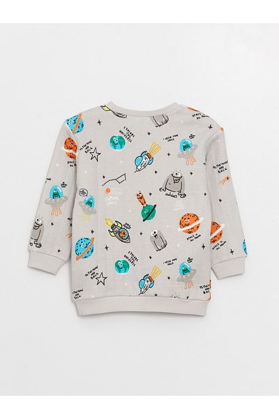 LC Waikiki Baby Boy - Crew Neck and Printed Long Sleeve Sweatshirt