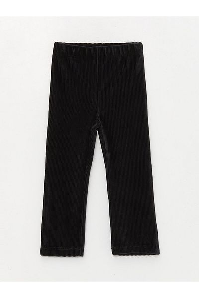 LC Waikiki Basic Velvet Sweatpants for Baby Girl - Elastic Waist