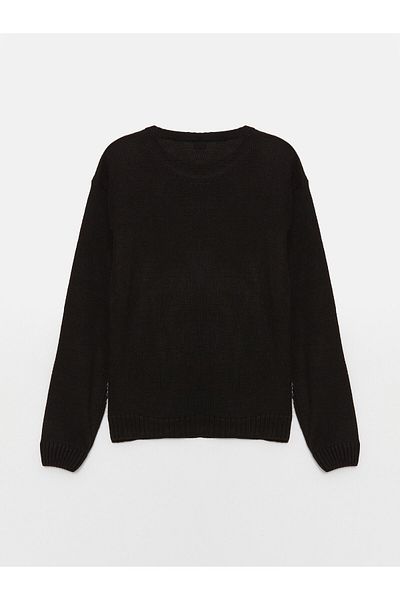 LC Waikiki New Year's Themed - Long Sleeve Crew Neck Girls' Knitwear Sweater