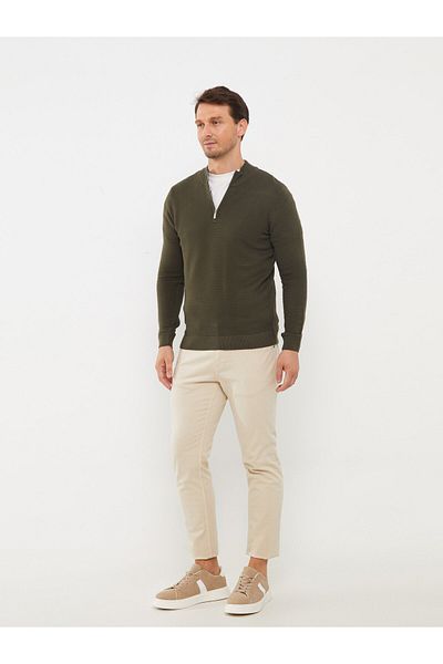 LC Waikiki Men's Knitwear Sweater - Stand Collar, Long Sleeve