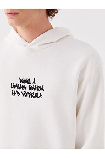 LC Waikiki Pánská mikina s kapucí - dlouhý rukáv a potisk