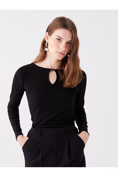 LC Waikiki Dámská halenka s dlouhým rukávem a výstřihem