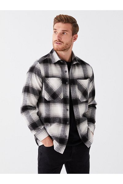 LC Waikiki Long Sleeve Plaid Men's Shirt - Comfortable Fit