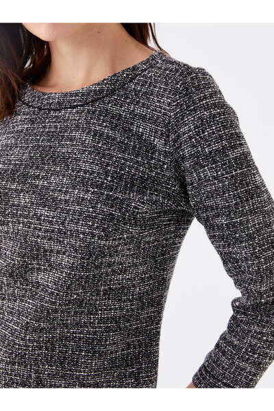 LC Waikiki Bisiklet Yaka Desenli A Kesim Kadın Elbise