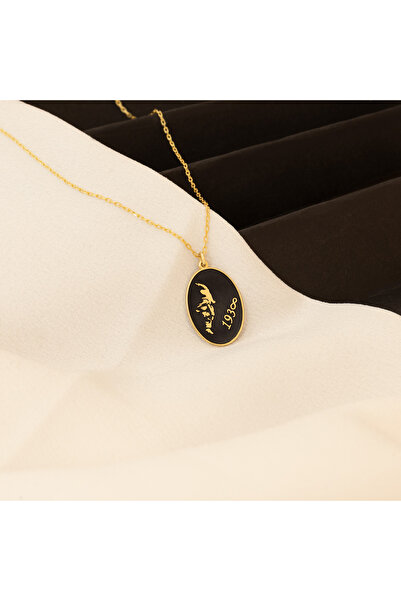 Dkmn Silver 10 KASIM'A ÖZEL MİNELİ ATATÜRK SİLÜETİ GÜMÜŞ KOLYE