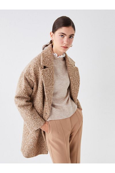 LC Waikiki Bunda Límec Plain Oversize Dámský kabát Stamp