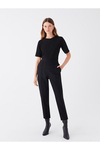 LC Waikiki Women's - Straight Trousers with Elastic Waist