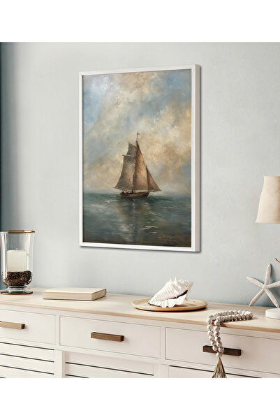 HOMEPACK Pictură unică înrămată Seria barca cu pânze Pictură clasică poster T...