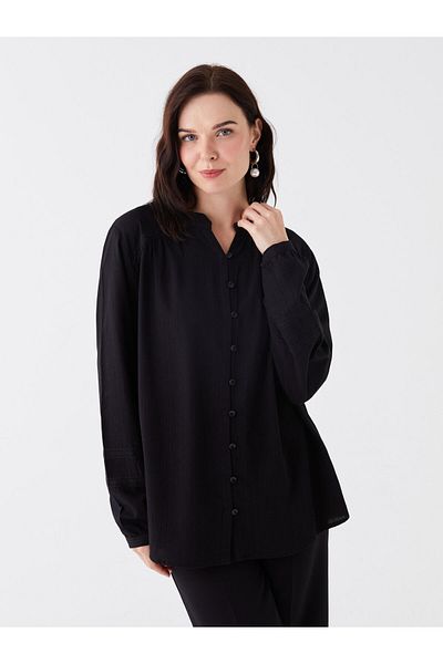 LC Waikiki Leaked Collar Plain Long Sleeve Women's Shirt