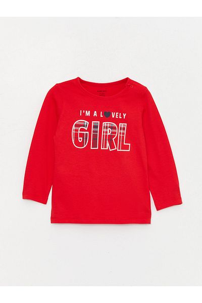LC Waikiki Printed Long Sleeve Crew Neck Pajama Set for Baby Girl