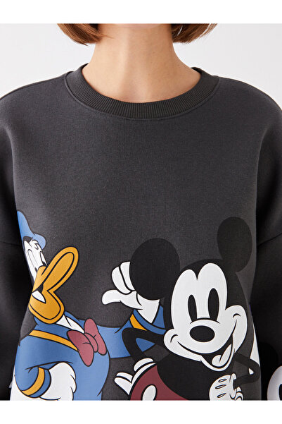 LC Waikiki Oversize dámská mikina s dlouhým rukávem s potiskem Crew Neck Disney