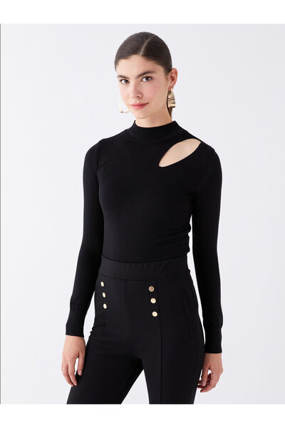 LC Waikiki Dámský pletený svetr s vysokým límcem a dlouhým rukávem