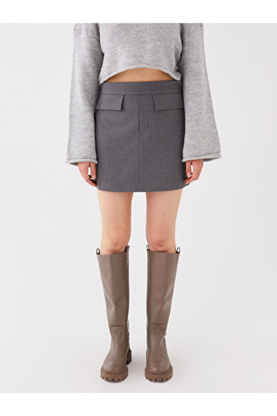 LC Waikiki Női derék cipzáras egyenes rövidnadrág szoknya