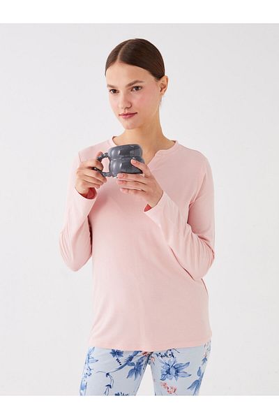 LC Waikiki Dámský pyžamový set s volným límcem s dlouhým rukávem