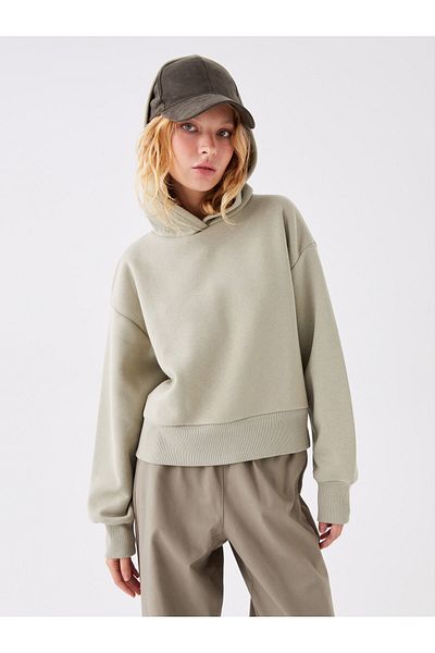 LC Waikiki Obyčejná oversize dámská mikina s dlouhým rukávem