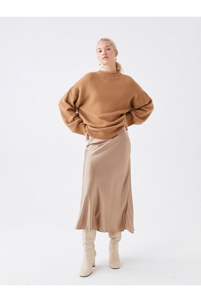 LC Waikiki Γυναικεία ίσια σατέν φούστα Standard Fit