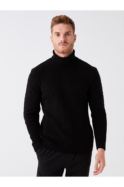LC Waikiki Men's Knitwear Sweater - Turtleneck, Long Sleeve