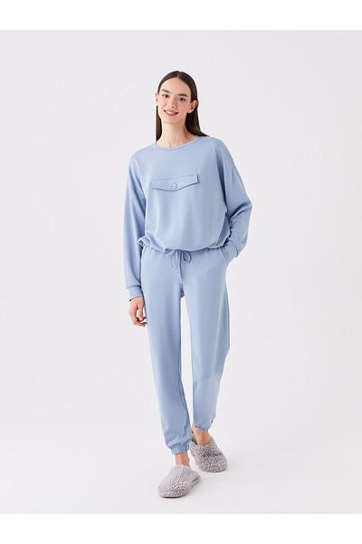 LC Waikiki Dámske pyžamové nohavice Jogger - plochý strih s elastickým pásom