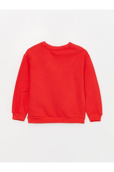 LC Waikiki Bisiklet Yaka Minnie Mouse Baskılı Uzun Kollu Kız Çocuk Sweatshirt