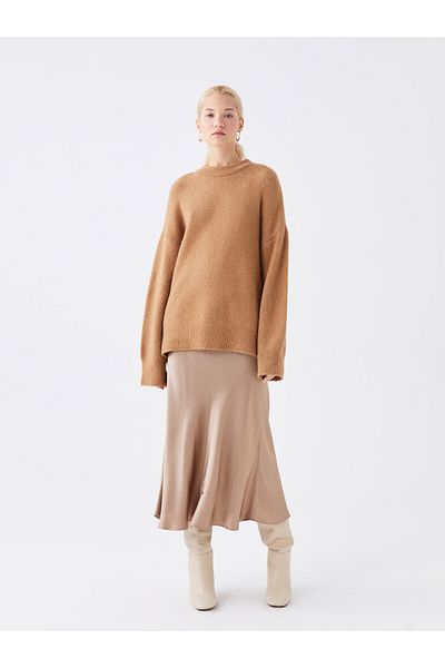 LC Waikiki Γυναικεία ίσια σατέν φούστα Standard Fit