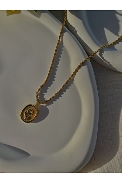 SalviaAccessories Çiçek Çerçeve Vintage Kolye