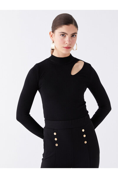 LC Waikiki Dámský pletený svetr s vysokým límcem a dlouhým rukávem