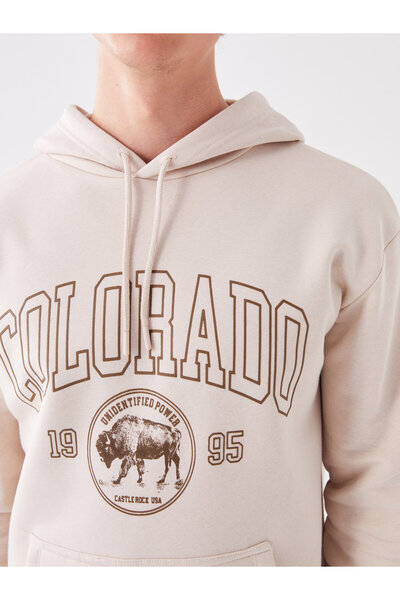 LC Waikiki Ανδρικό φούτερ με κουκούλα - μακρυμάνικο και στάμπα