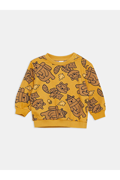 LC Waikiki Bisiklet Yaka Uzun Kollu Baskılı Erkek Bebek Sweatshirt 2'li