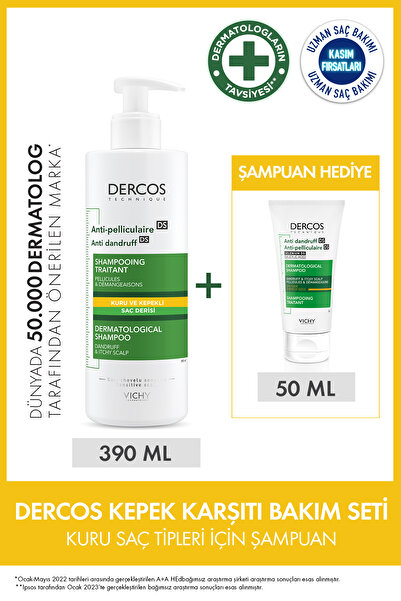 Vichy Dercos Kepek Karşıtı Bakım Seti (Kuru Saçlar)