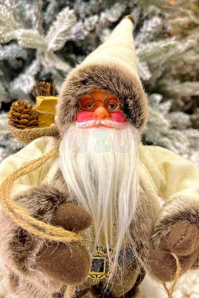 Huzur Party Store Dancing Santa Claus with Music and Lights 30 Cm Christmas New Year Ornament with Red Cheeks in the Bag