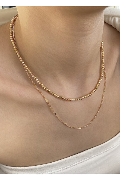 takıtarzım قلادة نسائية من سلسلة دوريك الذهبية