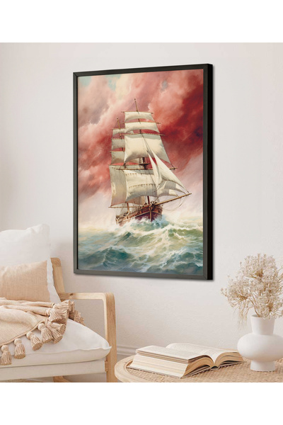 HOMEPACK Framed Single Painting Sailboat Series Classic Poster Painting Tk/129