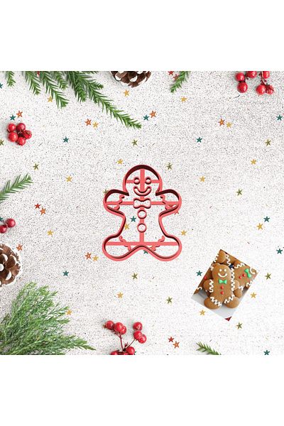 lizzinsa 8cm Gingerbread Man Cookie Mold - New Year