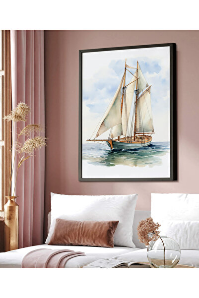HOMEPACK Çerçeveli Tekli Tablo Yelkenli Serisi Klasik Poster Tablo TK/130