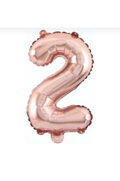 Yogi parti 2 Number Foil Rose Gold Balloon 34 Inch 76 Cm