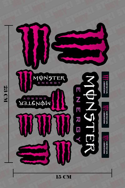 STİCKERCI BEY Pink Monster Sticker Set Automobile - Motorcycle - Computer Sticker Skin