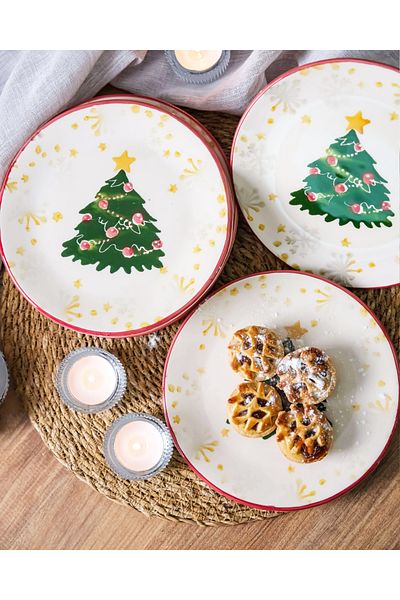 FH finehome Ellen Pine Tree 6 Piece Cake Set