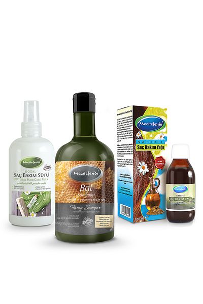 Mecitefendi Mecitefenidi Honey Shampoo and Hair Care Set - Oil and Milk