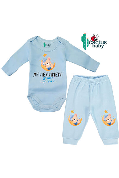 CACTUS COLLECTION ANNEANNE YAZILI 2 Lİ BEBEK Body Zıbın VE Alt