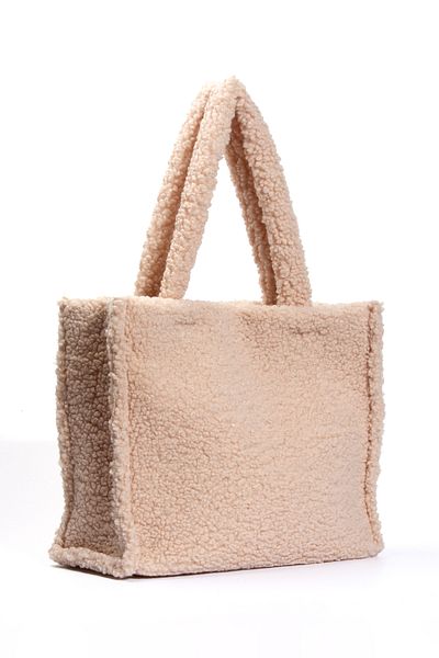 BAHELS Τσάντα ώμου Teddy Plush Beige Tote Bag