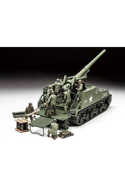 TAMIYA 1/35 USM40 155mm SPG Plastic Tank Model Kit, Disassembled Hobby Set