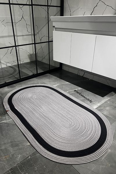 Türkmen Ev Tekstil Jute Gray, Mat, Bathroom Mat, Door Mat, Balcony Mat, Decor