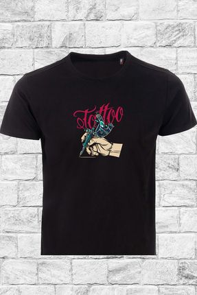 Ant Tasar m Erkek Siyah Yuvarlak Yaka Tattoo Yaz l Dovme Dovmeci Desen Resim Bask l Tasar m T shirt Fiyat Yorumlar Trendyol