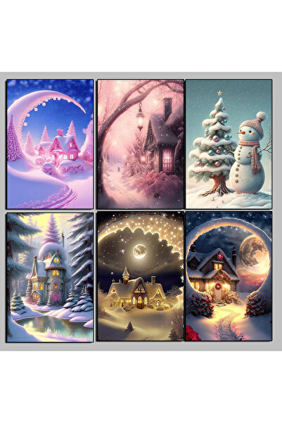 TELLGRAF مجموعة بطاقات بريدية لامعة بموضوع السنة الجديدة (10x15 سم 6 قطع)