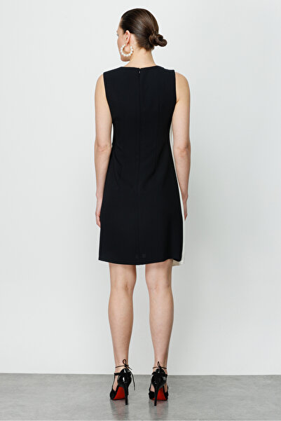 Nefeli Çift Renk Kruvaze Bağlamalı Elbise