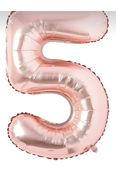 Yogi parti 5 Number Rose Gold Foil 40*100 cm 5 Years Balloon