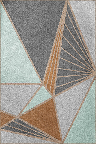 Rugs Modern Halı Sdney Multicolor Mixed Geometric Triangle Shape Patterned Cr...