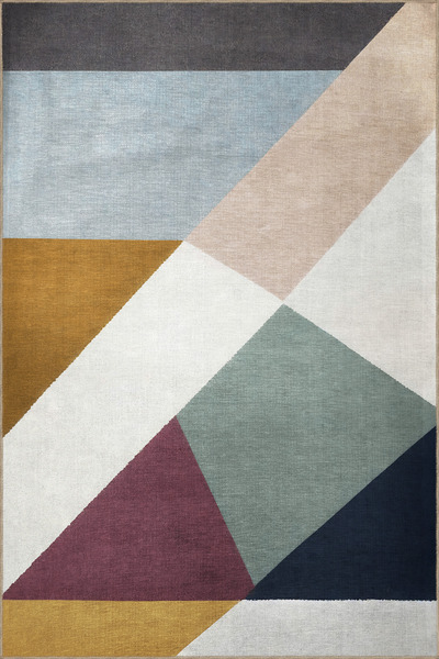 Rugs Modern Halı SDNEY Πολύχρωμο Γεωμετρικό Τρίγωνο με Σχέδιο Δημιουργικό Μον...