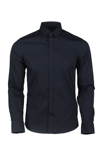 Calvin Klein Men's Brand Logo Buttoned Shirt Collar Long Sleeve Navy Shirt K10K110856-CHW